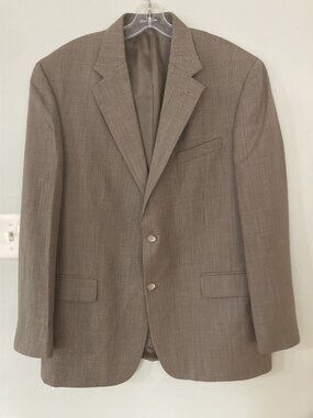 Oscar De La Renta Mens Brown Houndstooth Blazer Jacket 2-Button Made In Colombia